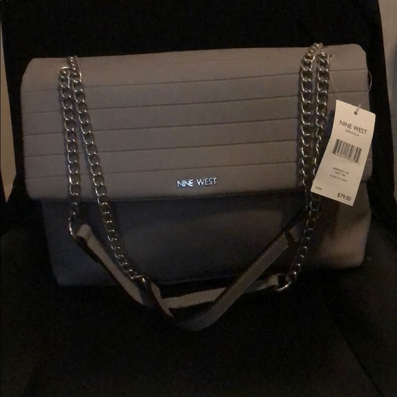 *NWT* Nine West grey purse with chain handles - Picture 1 of 6
